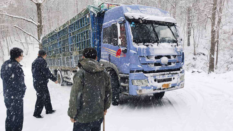 民警救援大貨車